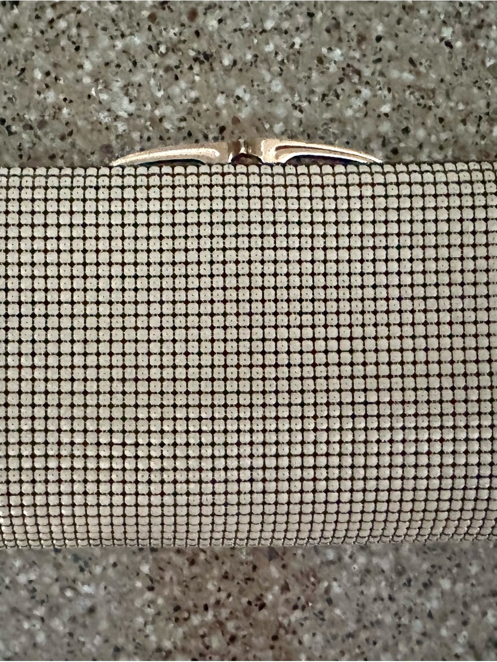✨ Vintage Retro White Metal Mesh Trifold Wallet Clutch ✨